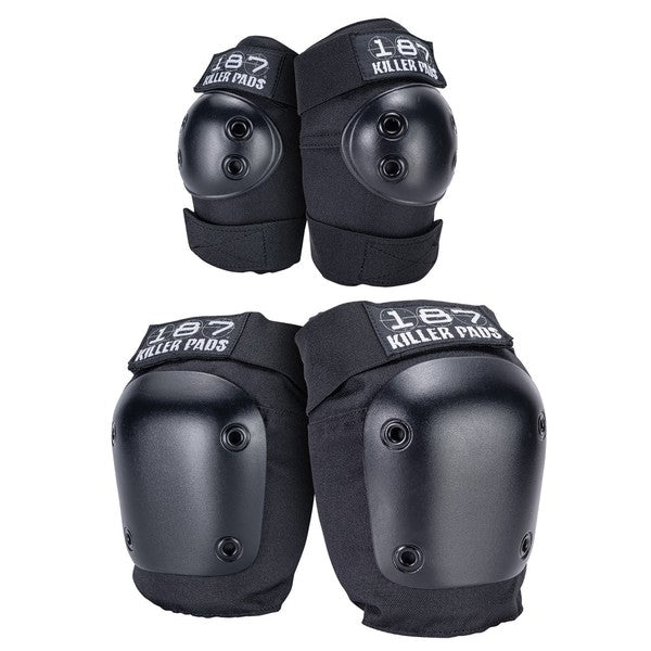 187 Combo Pad Set Knee / Elbow Black-Black Sheep Skate Shop