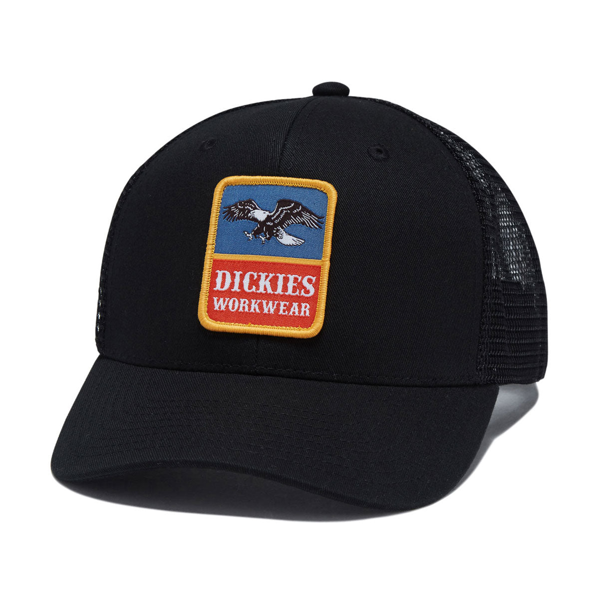 Dickies Workwear Eagle Patch Low Profile Twill Trucker Hat Black