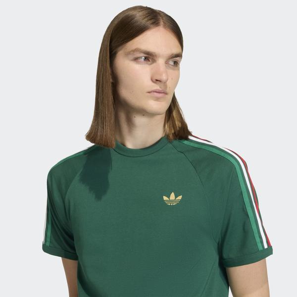 Adidas 3 Stripes Tee Dark Green - Bright Green - White - Red-Black Sheep Skate Shop