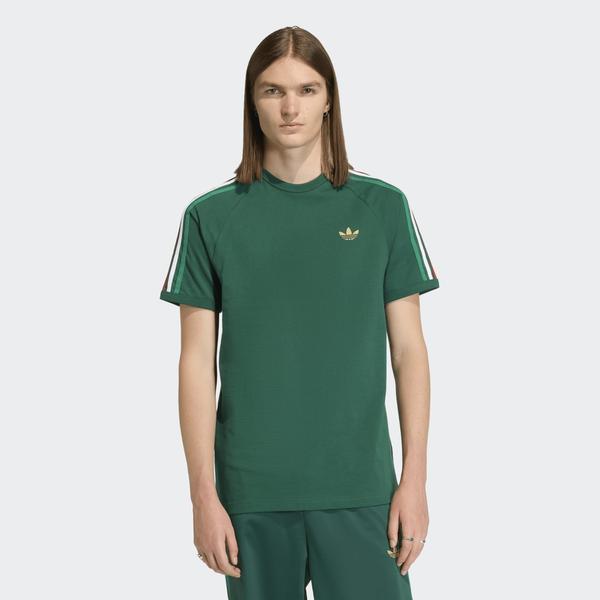 Adidas 3 Stripes Tee Dark Green - Bright Green - White - Red-Black Sheep Skate Shop