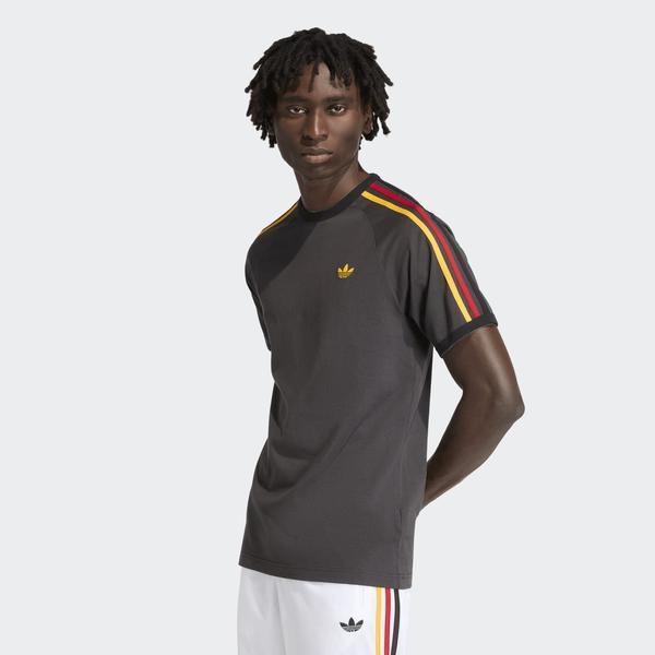 Adidas 3 Stripes Tee Utility Black/Gold/Red | Black Sheep – Black