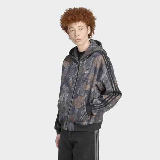 Adidas Camo Hooded Full-Zip Jacket Black-Black Sheep Skate Shop