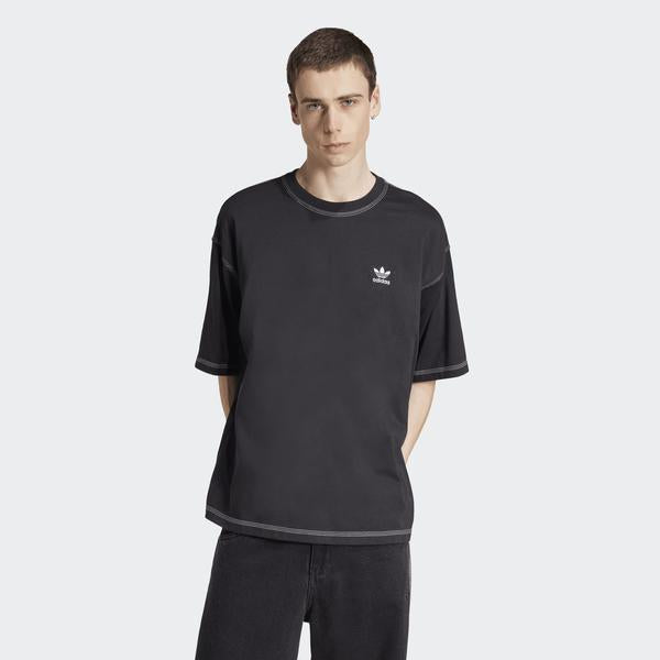 Adidas Contrast Stitch Essentials Tee Black - White-Black Sheep Skate Shop