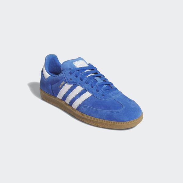 Adidas Samba ADV Suede Bluebird - Footwear White - Gold Metallic - Gum-Black Sheep Skate Shop