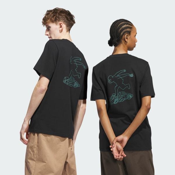 Adidas Skateboarding Shmoofoil Gonz Speedy Tee Black - Preloved Teal-Black Sheep Skate Shop