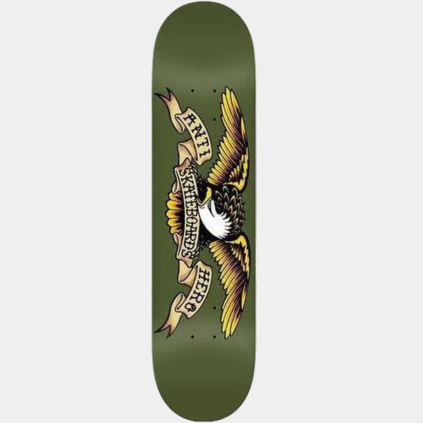 Anti Hero Classic Eagle Deck Larger 8.38" Olive-Black Sheep Skate Shop