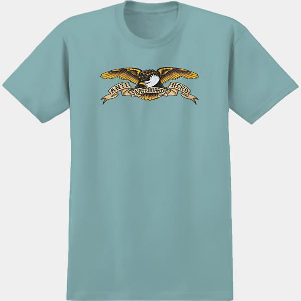 Anti Hero Eagle T-Shirt Heather Arctic - Black-Black Sheep Skate Shop