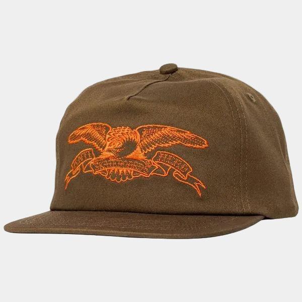 Anti Hero Skateboards Basic Eagle Snapback Hat Brown - Orange