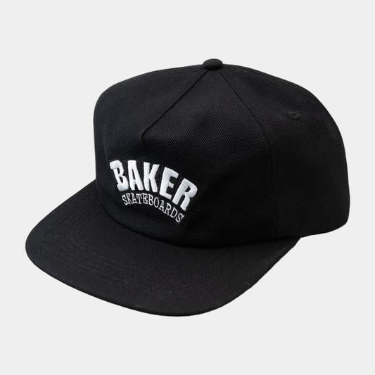 Baker Skateboards Arch Logo Snapback Hat Black-Black Sheep Skate Shop