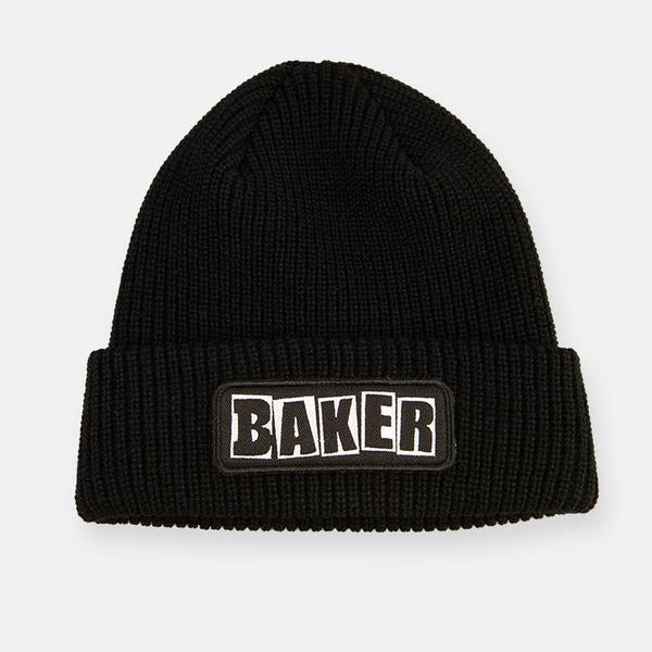 Baker Skateboards Brand Logo Patch Beanie Black-Black Sheep Skate Shop
