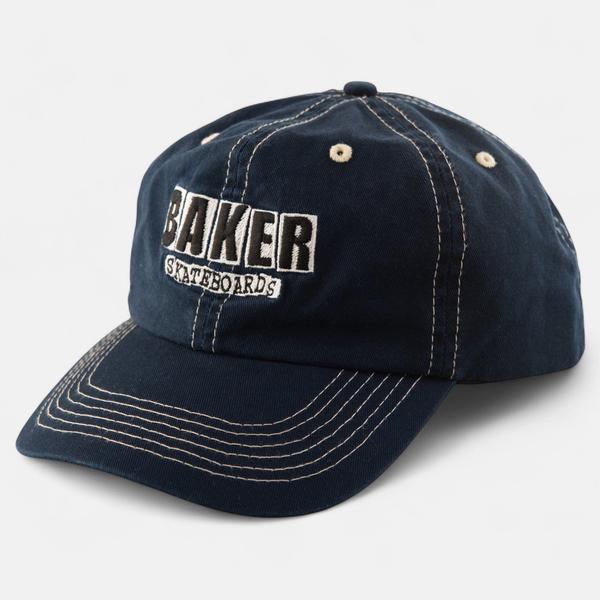 Baker Skateboards Classic Logo Dad Snapback Hat Navy - White-Black Sheep Skate Shop