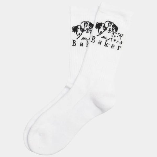 Baker Skateboards Where My Dogs At Socks White-Black Sheep Skate Shop