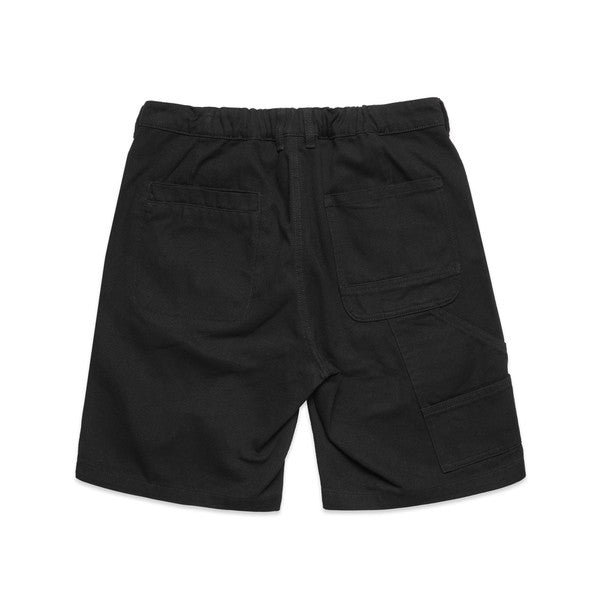 Black Sheep Canvas Carpenter Shorts - Black-Black Sheep Skate Shop