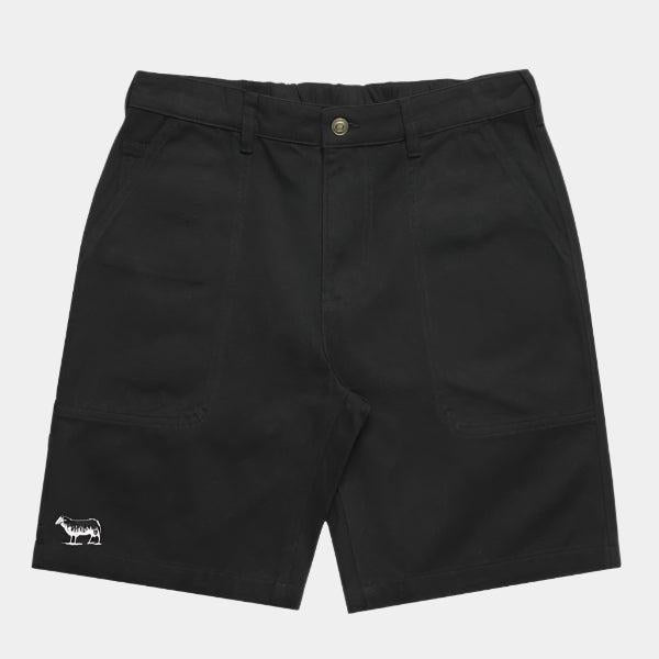 Black Sheep Canvas Carpenter Shorts - Black-Black Sheep Skate Shop
