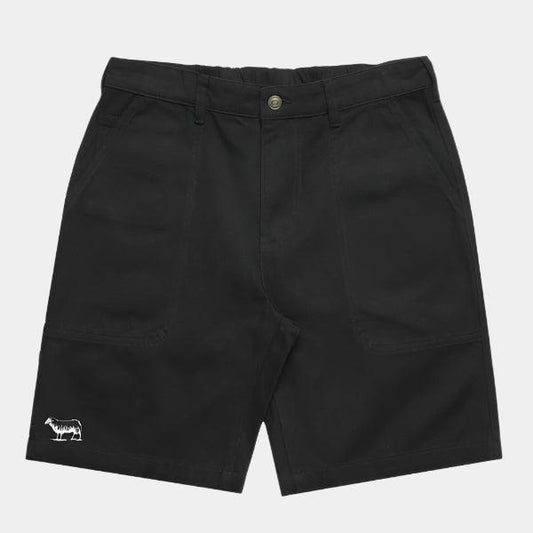 Black Sheep Canvas Carpenter Shorts - Black-Black Sheep Skate Shop