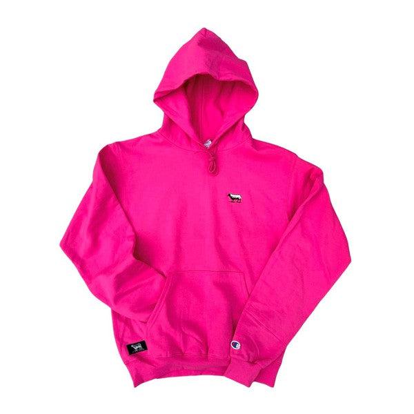 Neon pink champion sweatshirt best sale