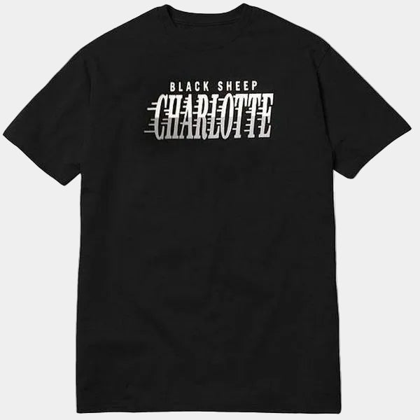 Black Sheep Charlotte Kings Tee Black - Metallic Silver-Black Sheep Skate Shop