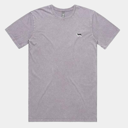 Black Sheep Embroidered Icon Tee Faded Orchid Stone Wash-Black Sheep Skate Shop
