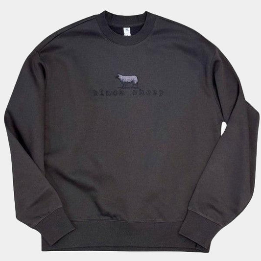 Black Sheep Embroidered OG Logo Heavy Weight Crewneck Sweatshirt Coal-Black Sheep Skate Shop