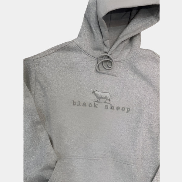 Black Sheep Embroidered OG Logo Heavy Weight Hooded Sweatshirt Athletic Heather-Black Sheep Skate Shop