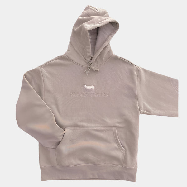 Black Sheep Embroidered OG Logo Heavy Weight Hooded Sweatshirt Sand-Black Sheep Skate Shop
