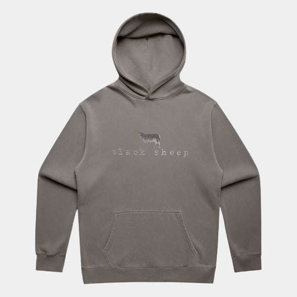Black Sheep Embroidered OG Logo Relax Hooded Sweatshirt Faded Grey-Black Sheep Skate Shop