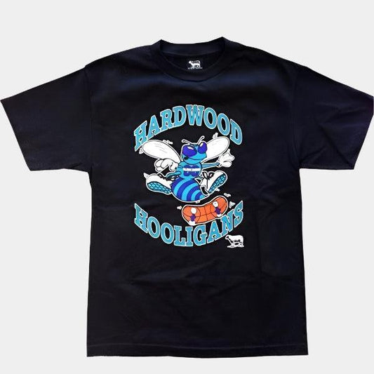 Black Sheep Hardwood Hooligans Tee Black-Black Sheep Skate Shop