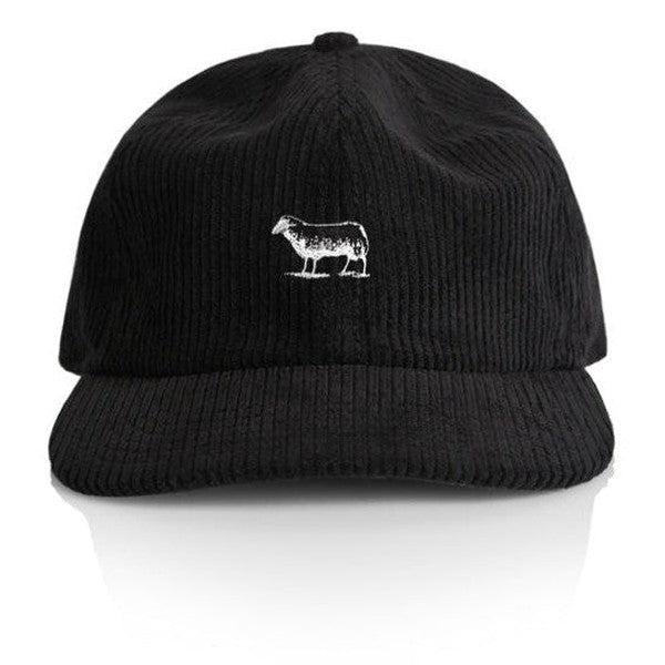 Black Sheep Icon Unstructured 6-Panel Corduroy Hat Black-Black Sheep Skate Shop