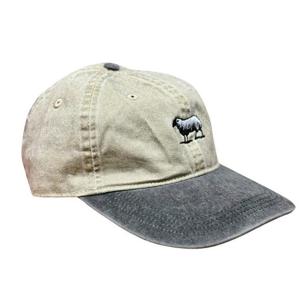 Black Sheep Icon Unstructured Dad Hat Vintage Wash Khaki Black-Black Sheep Skate Shop