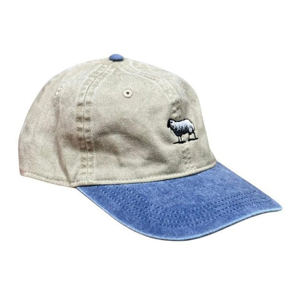 Black Sheep Icon Unstructured Dad Hat Vintage Wash Khaki Navy-Black Sheep Skate Shop