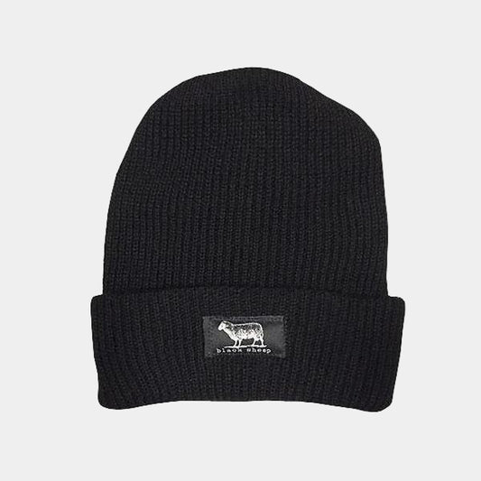 Black Sheep Label Series Cuff Beanie Black-Black Sheep Skate Shop