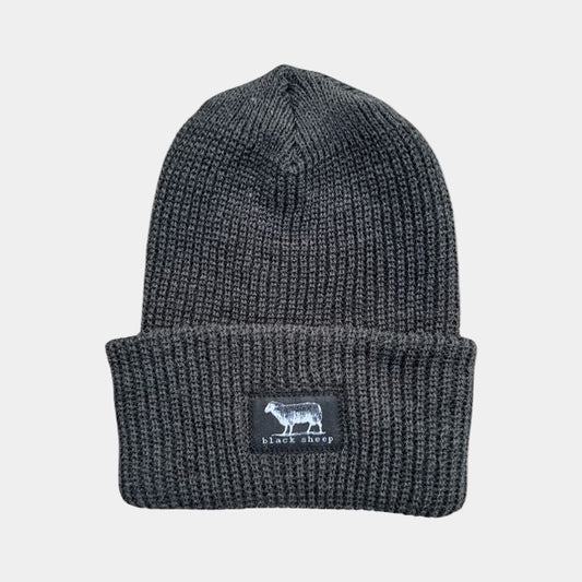 Black Sheep Label Series Cuff Beanie Charcoal Grey-Black Sheep Skate Shop