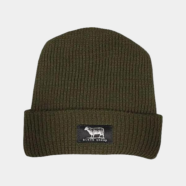 Black Sheep Label Series Cuff Beanie Olive Drab-Black Sheep Skate Shop