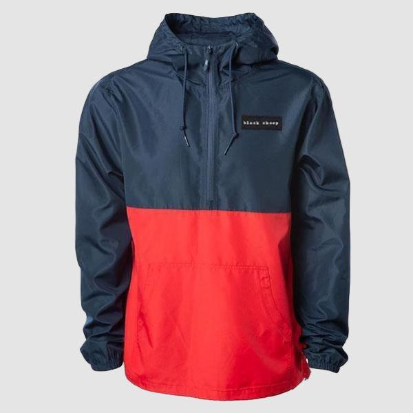 Black Sheep Lightweight Anorak Jacket Navy - Red-Black Sheep Skate Shop