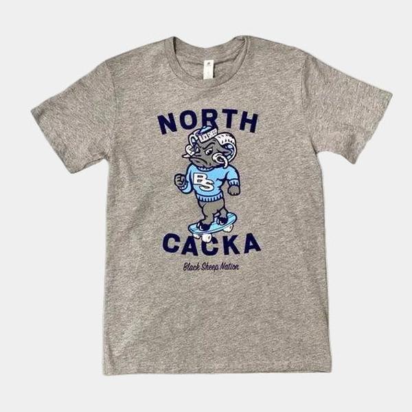 Black Sheep Nation Tee Carolina Heather Grey-Black Sheep Skate Shop