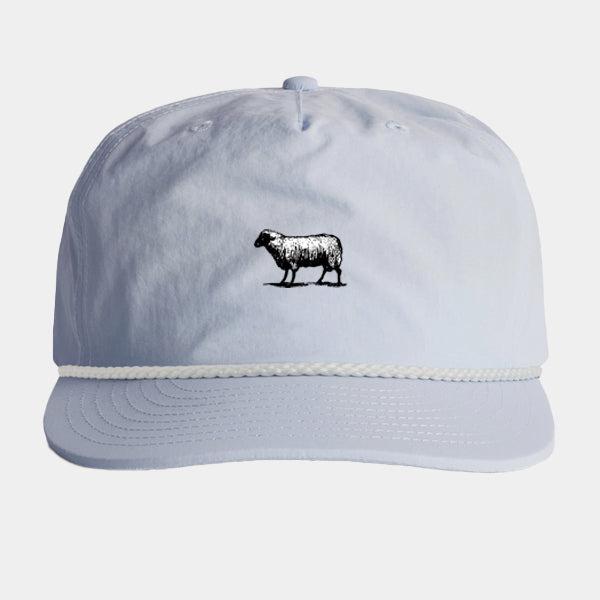 Black Sheep Nylon Rope "Surf Cap" Snapback Hat Powder - White-Black Sheep Skate Shop