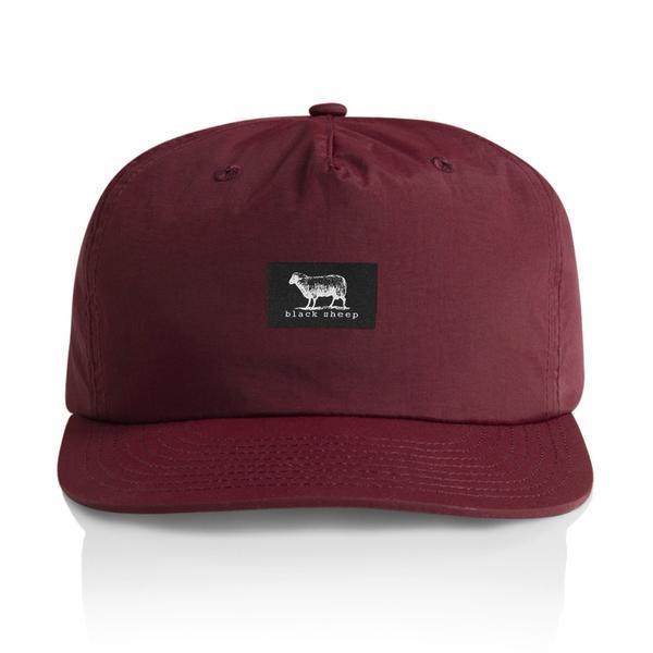 Black Sheep Nylon "Surf Cap" Snapback Hat Burgundy-Black Sheep Skate Shop