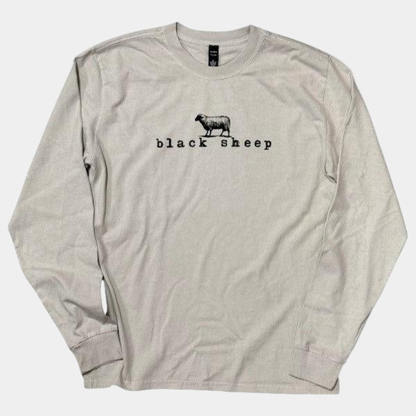 Black Sheep OG Logo Heavy Weight Faded Long Sleeve Tee Vintage Bone-Black Sheep Skate Shop