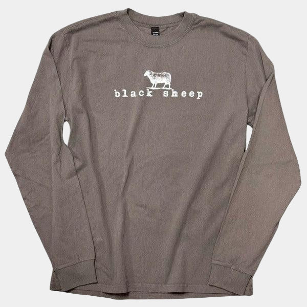 Black Sheep OG Logo Heavy Weight Faded Long Sleeve Tee Vintage Grey-Black Sheep Skate Shop
