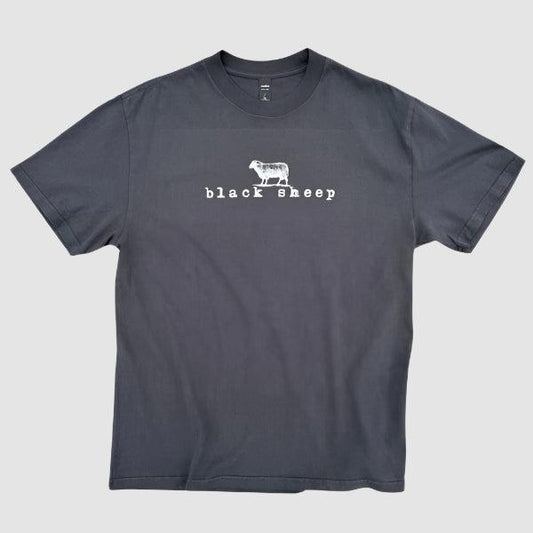 Black Sheep OG Logo Heavy Weight Faded Tee Vintage Coal-Black Sheep Skate Shop