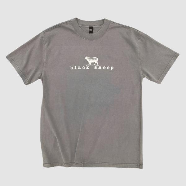 Black Sheep OG Logo Heavy Weight Faded Tee Vintage Grey-Black Sheep Skate Shop