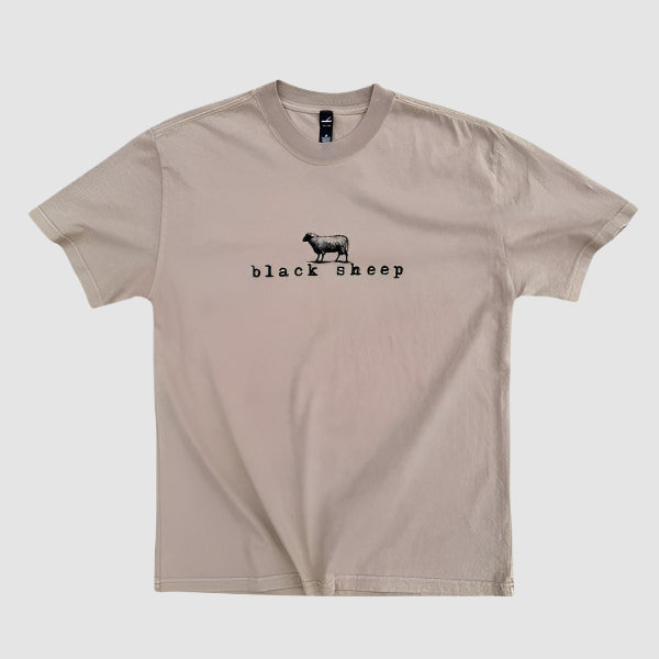 Black Sheep OG Logo Heavy Weight Faded Tee Vintage Khaki-Black Sheep Skate Shop