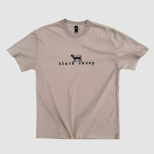 Black Sheep OG Logo Heavy Weight Faded Tee Vintage Khaki-Black Sheep Skate Shop