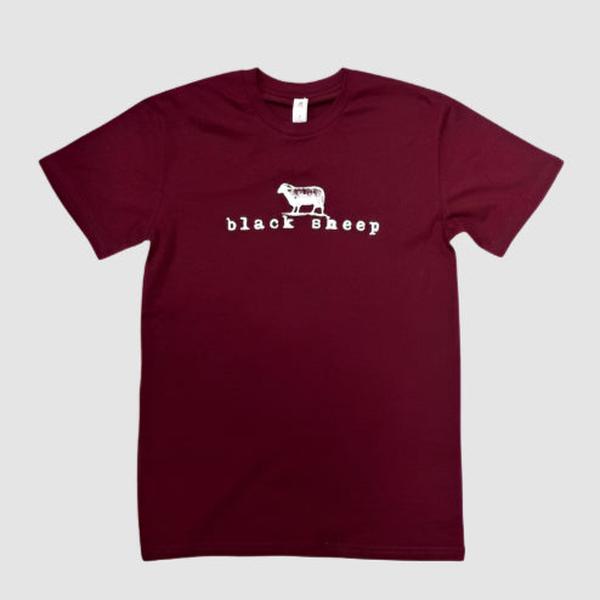 Black Sheep OG Logo Tee Burgundy - White-Black Sheep Skate Shop