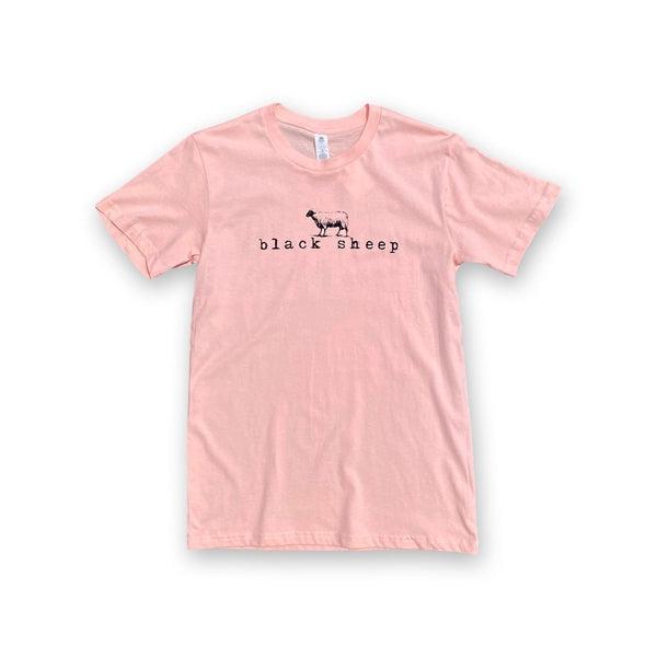 Black Sheep OG Logo Tee Pink - Black-Black Sheep Skate Shop
