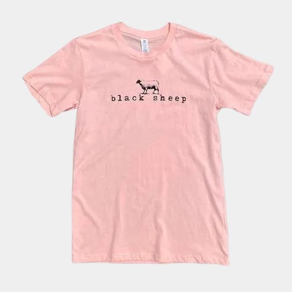 Black Sheep OG Logo Tee Pink - Black-Black Sheep Skate Shop