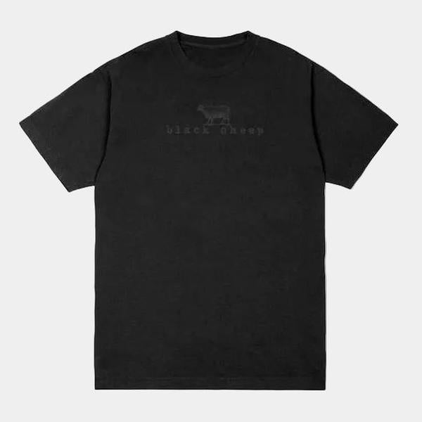 Black Sheep OG Logo Tee Tonal Black - Black-Black Sheep Skate Shop