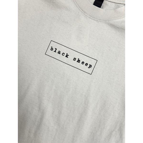Black Sheep OG Outline Box Logo Heavy Weight Faded Tee Vintage Bone-Black Sheep Skate Shop