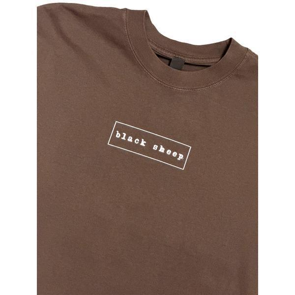 Black Sheep OG Outline Box Logo Heavy Weight Faded Tee Vintage Brown-Black Sheep Skate Shop