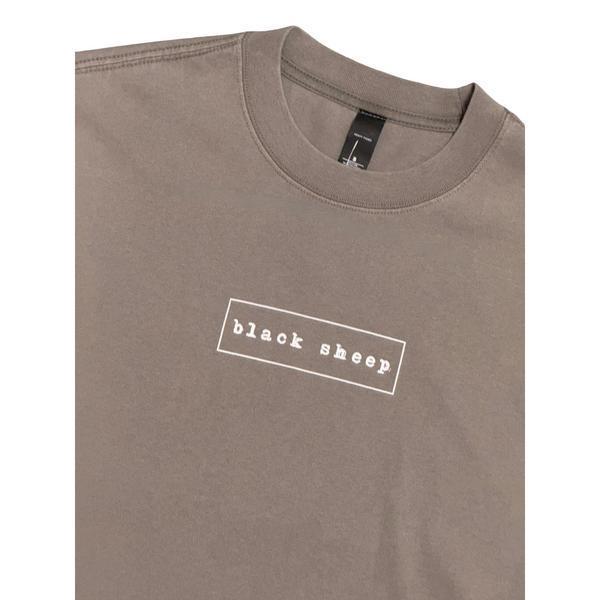 Black Sheep OG Outline Box Logo Heavy Weight Faded Tee Vintage Grey-Black Sheep Skate Shop